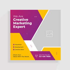 Digital business marketing social media instagram post square web banner template set