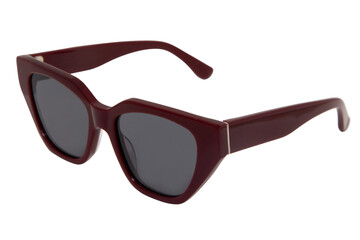 Sunglasses for female black shades with red frame side view