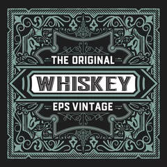 Behang Vintage labels Whiskylabel met oude lijsten