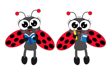 Obraz premium cute ladybug cartoon illustration graphic