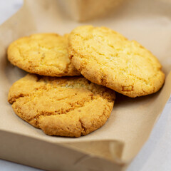 Cookies on paper packaging