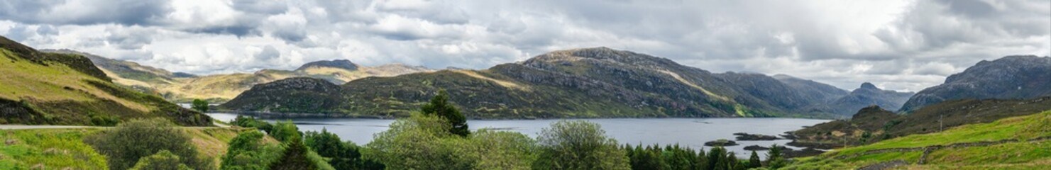 Naklejka na ściany i meble Beinn Aird da Loch, Loch Glencoul, A894, NC500, Sutherland, Scotland, UK