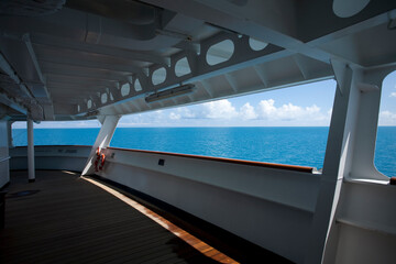 View of the Ocean off the Back of a Cruise Ship