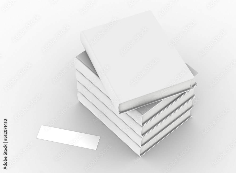 Poster template empty book mockup set white background.