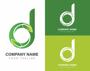 Letter D Logo - Leaf