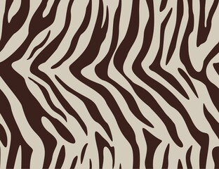  Animal print zebra seamless pattern, vector stripes on white background. Texture on textile © Sanvel