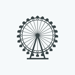 London eye icon. London eye vector symbol. Linear style sign for mobile concept and web design. London eye symbol illustration. - obrazy, fototapety, plakaty