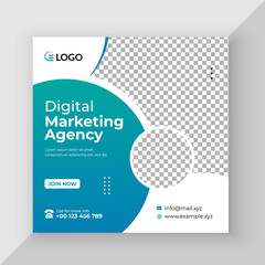 Fototapeta premium Digital Marketing Corporate Social Media Post banner Template