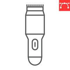 Hair trimmer line icon, barbershop and hairdresser, hair clipper vector icon, vector graphics, editable stroke outline sign, eps 10.