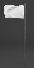 Realistic 3D Render of White Flag