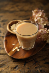 Healthy fruit smoothie in a glass