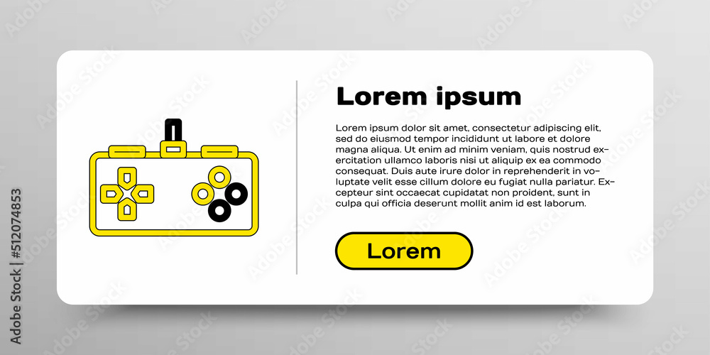 Poster line gamepad icon isolated on white background. game controller. colorful outline concept. vector