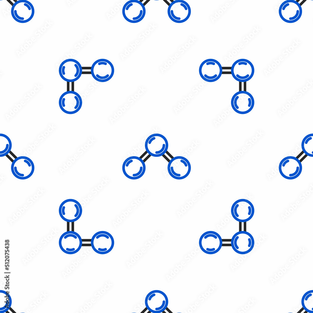 Aufkleber line molecule icon isolated seamless pattern on white background. structure of molecules in chemistr