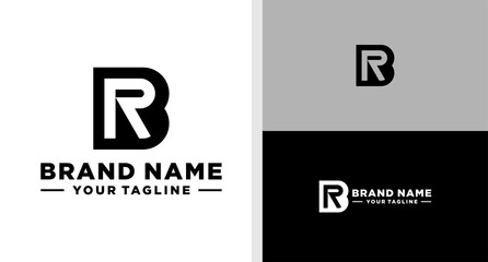 BR LOGO MONOGRAM NEGATIVE SPACE SIMPLE EDITABLE