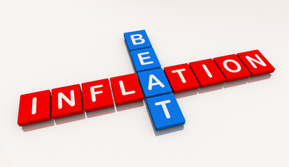 Beat Inflation High Costs Budget Spend More Money Letter Tiles 3d Illustration