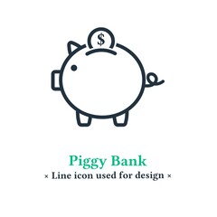 The piggy bank icon isolated on a white background, the piggy bank symbol for web and mobile applications.