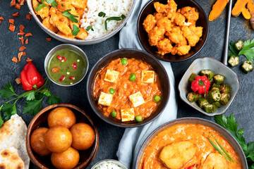 Assorted indian food. Indian cuisine.