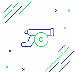 Line Ramadan cannon icon isolated on white background. Colorful outline concept. Vector