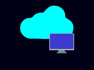 cloud technology icon  cloud network connection  Access to all devices on the network