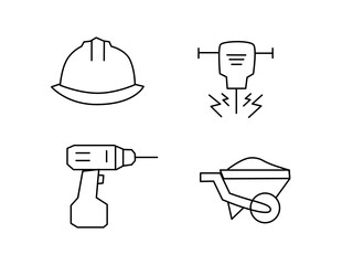 line drawing cartoon Tools in the construction industry