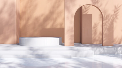 Podium and wall scene abstract background. 3D illustration, 3D rendering