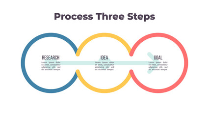 Business process. Timeline infographics with 3 steps, options, sections. Vector template.