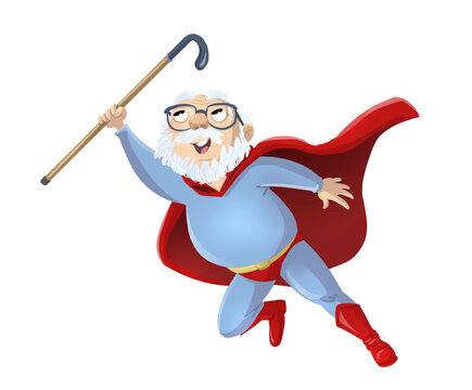 Super Grandpa Children's Illustration