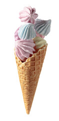 Meringue in a waffle cone.