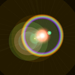 Stars, lights, abstract background with circles