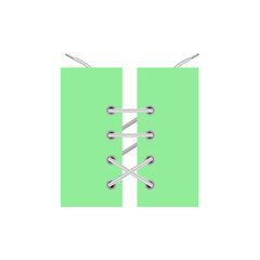 Shoelaces fastening and knot element, realistic vector illustration isolated.