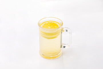 Lemon tea on a white background
