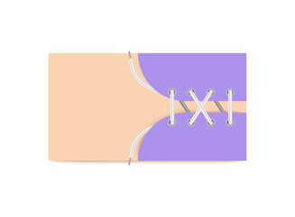 Backdrop or banner with shoelaces, realistic vector illustration isolated.