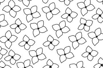 painted wallpaper, background, painted flowers with black lines on a white background, you can use for posters, cards, march 8, valentine, clothes and cloth prints