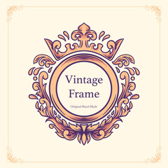 Vintage Frame Illustration Template