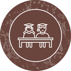 Unique Line Round Icon