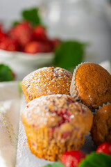 Chocolate strawberry muffins