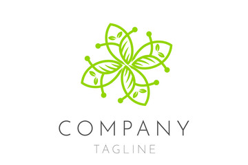 Green nature future business company logo and icon template symbol. Green leaf logo design, leaf logo vector illustration design template.