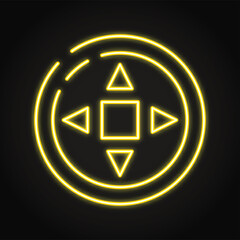 Chinese coin neon icon in line style