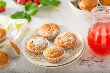 Chocolate strawberry muffins