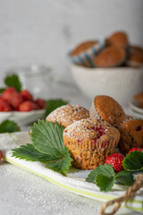 Chocolate strawberry muffins