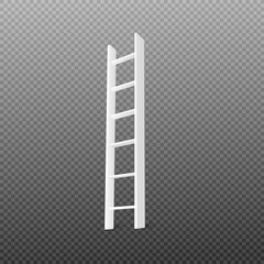 White ladder household side view flat style, vector illustration