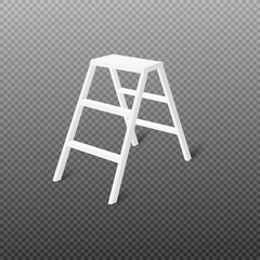 White low step ladder flat style, vector illustration
