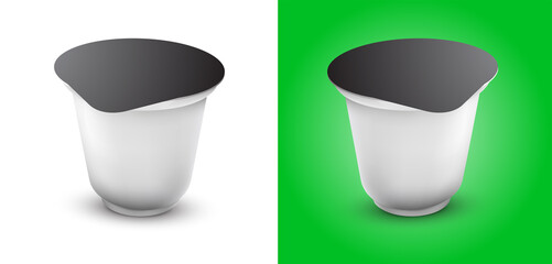 Set of Blank White Foil Plastic Food Packaging. 3D llustration. Isolated Mock Up. Template Package. Ready For Custom Design.