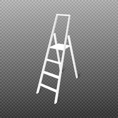 Wooden stairs for household and construction needs, realistic 3d vector illustration isolated on transparent background.