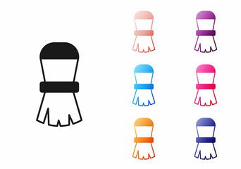 Black Shaving brush icon isolated on white background. Barbershop symbol. Set icons colorful. Vector