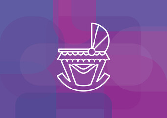 Baby cradle bed icon. Child crib sign. Vector illustration.