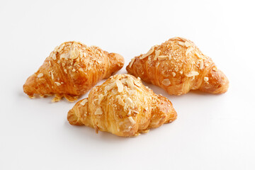 Croissants on a white background