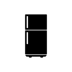 Refrigerator Icon Vector. The Best Refrigerator Silhouette Illustration. Refrigerator Isolated On White Background