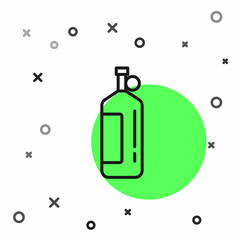 Black line Aqualung icon isolated on white background. Oxygen tank for diver. Diving equipment. Extreme sport. Diving underwater equipment. Vector
