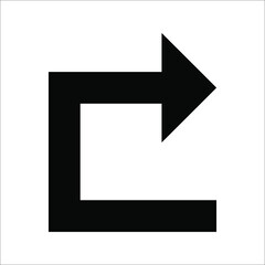 Forward icon. Arrow simple icon. social media icon. Vector illustration on white background